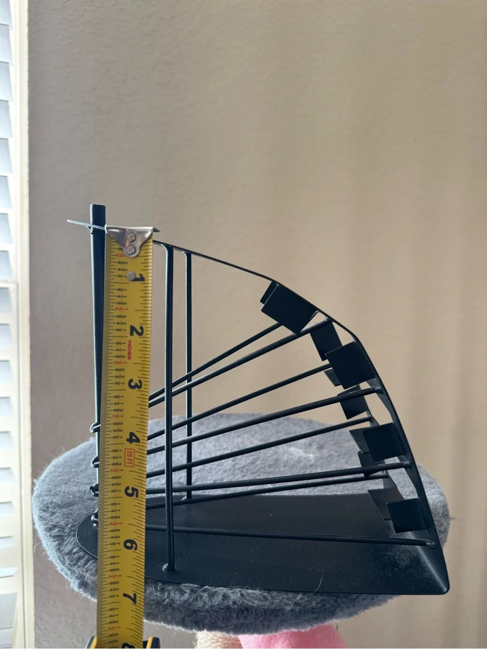 Modern Black Metal tiered remote control holder (or desk organizer rack).